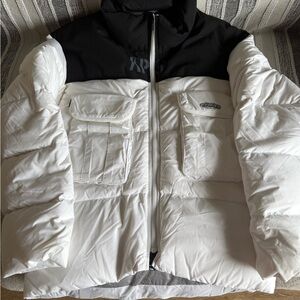 Men's Black and White Puffer Jacket